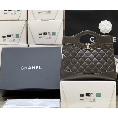 Chanel 31 Mini Calfskin Shopping Bag Coffee AS4133