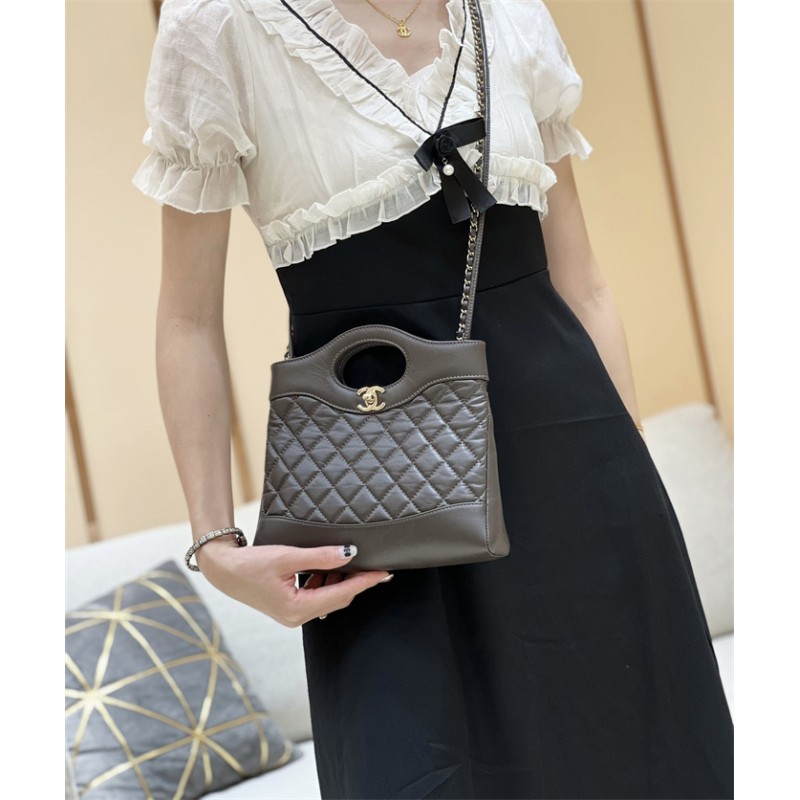 Chanel 31 Mini Calfskin Shopping Bag Coffee AS4133