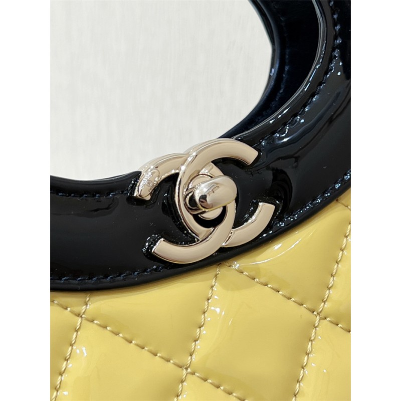 Chanel 31 Mini Shopping Bag in Black & Yellow Patent Calfskin AS4133
