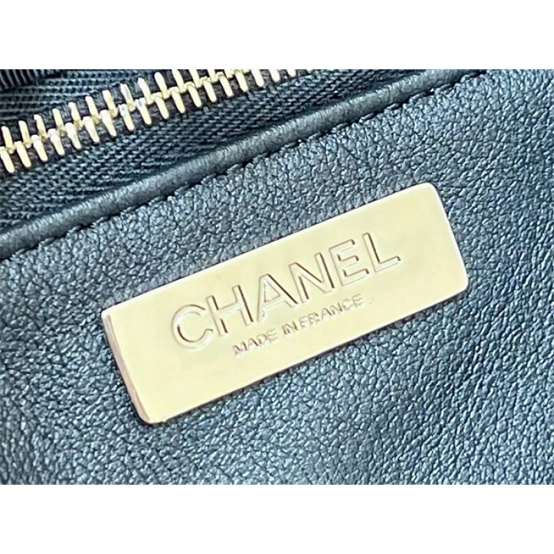 Chanel 31 Mini Shopping Bag in Black & Claret Patent Calfskin AS4133