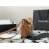 Chanel 24SS Brown Shiny Calfskin Small Hobo Handbag AS4743