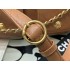 Chanel 24SS Brown Shiny Calfskin Small Hobo Handbag AS4743