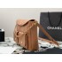 Chanel 24SS Brown Shiny Calfskin Medium Hobo Handbag AS4668