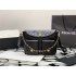 Chanel 24SS Black Shiny Calfskin Small Hobo Handbag AS4743