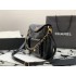 Chanel 24SS Black Shiny Calfskin Medium Hobo Handbag AS4668