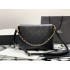 Chanel 24SS Black Shiny Calfskin Medium Hobo Handbag AS4668