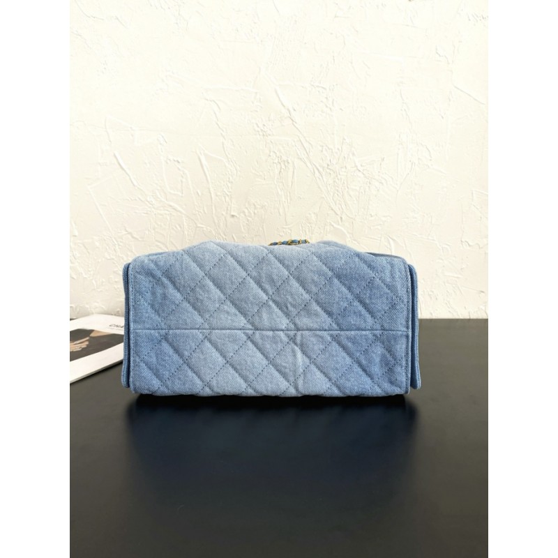 Chanel 25 small handbag AS5293 Washed Denim Blue