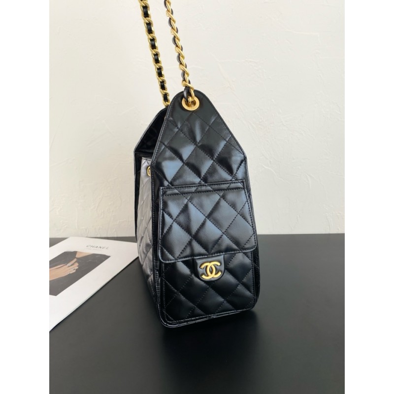 Chanel 25 small handbag Shiny Calfskin AS5293 Black