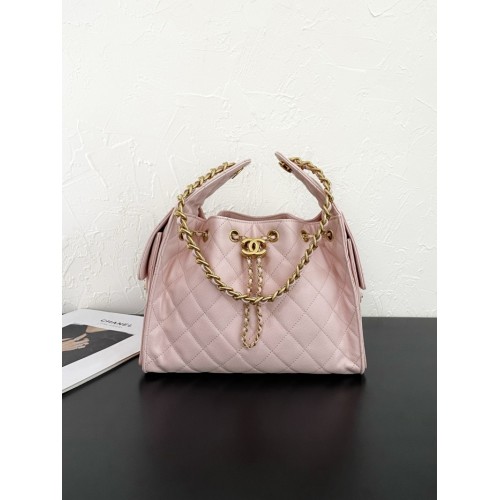 Chanel 25 small handbag AS5293 Grained Calfskin Light Pink