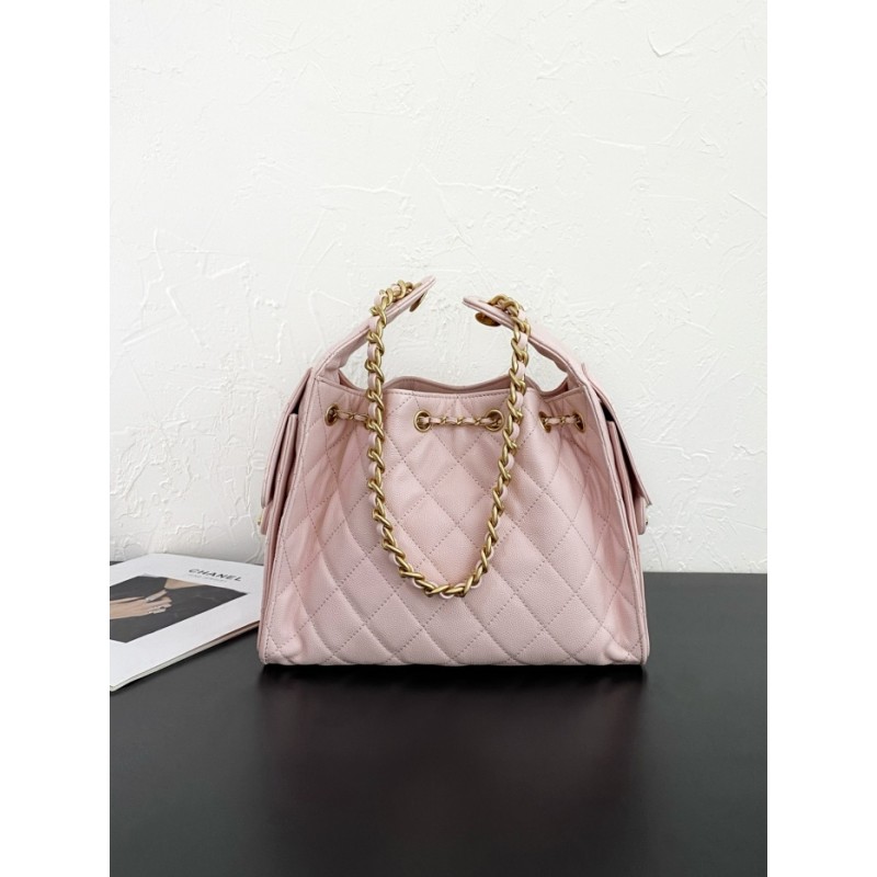 Chanel 25 small handbag AS5293 Grained Calfskin Light Pink