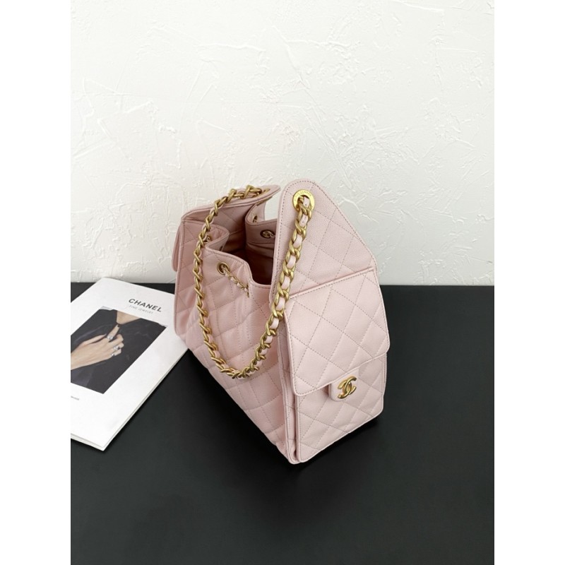 Chanel 25 small handbag AS5293 Grained Calfskin Light Pink
