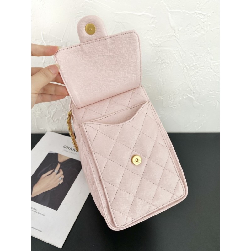 Chanel 25 small handbag AS5293 Grained Calfskin Light Pink