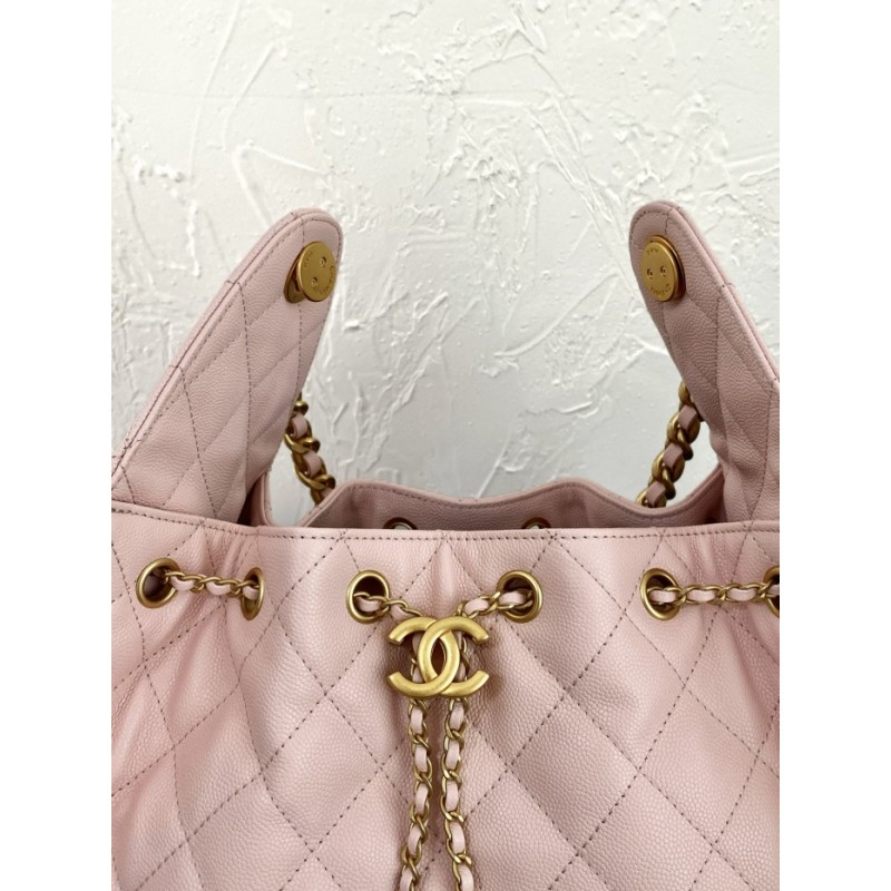 Chanel 25 small handbag AS5293 Grained Calfskin Light Pink