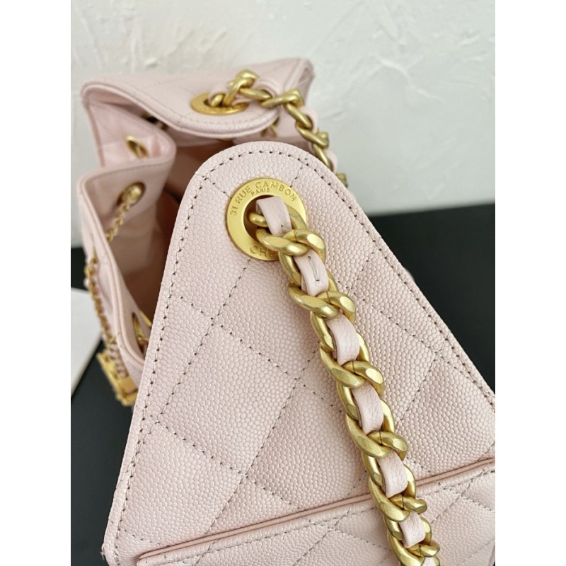 Chanel 25 small handbag AS5293 Grained Calfskin Light Pink