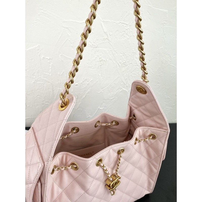 Chanel 25 small handbag AS5293 Grained Calfskin Light Pink