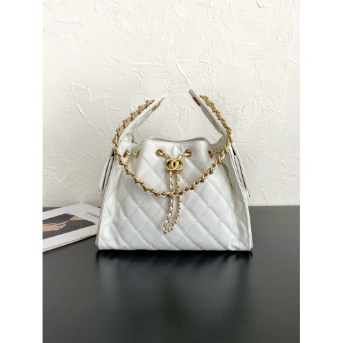 Chanel 25 small handbag Grained Calfskin AS5293 White