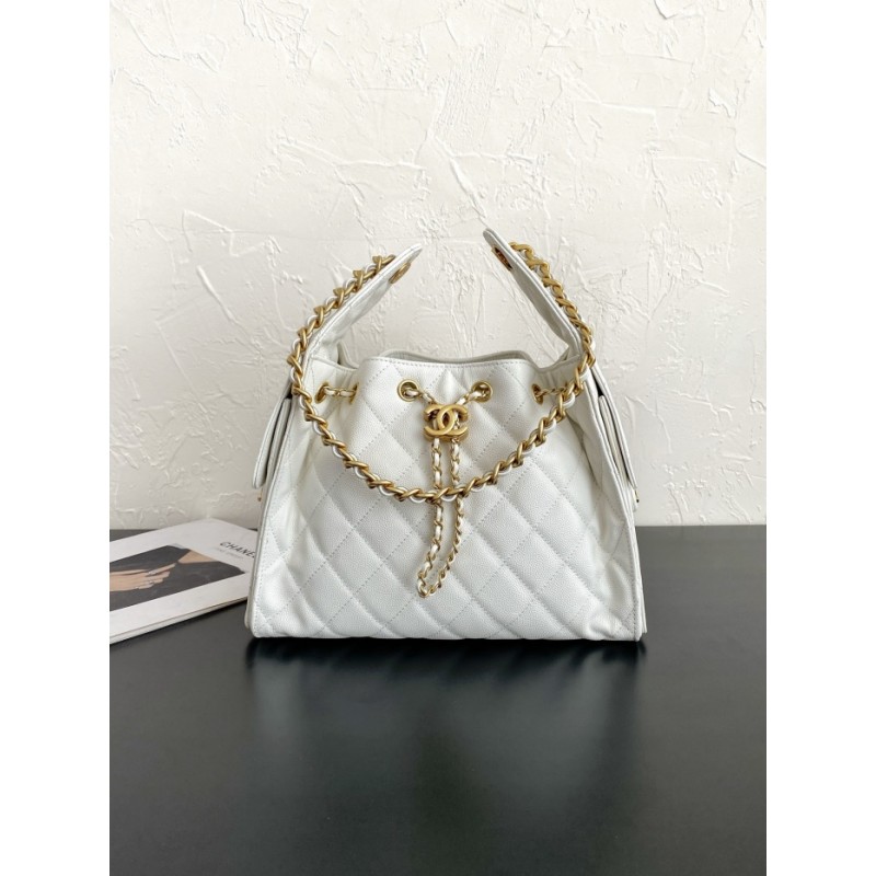 Chanel 25 small handbag Grained Calfskin AS5293 White