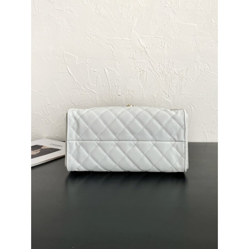 Chanel 25 small handbag Grained Calfskin AS5293 White