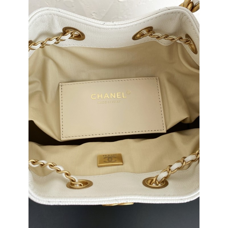 Chanel 25 small handbag Grained Calfskin AS5293 White