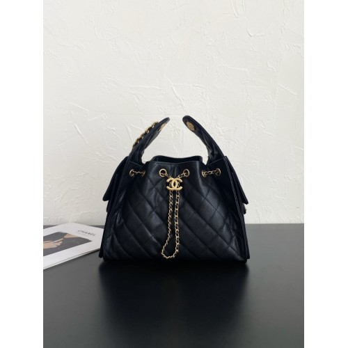 Chanel 25 small handbag Grained Calfskin AS5293 Black