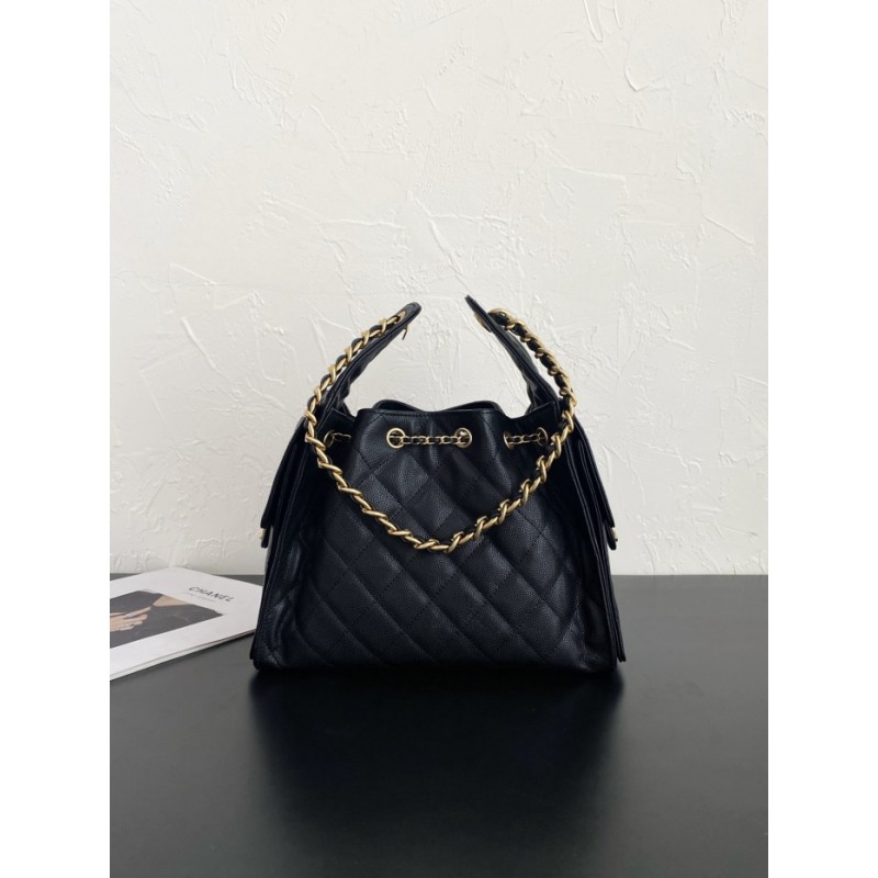 Chanel 25 small handbag Grained Calfskin AS5293 Black