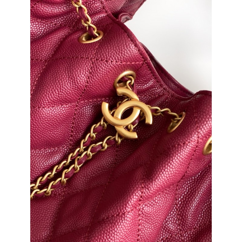 Chanel 25 small handbag Grained Calfskin AS5293 Burgundy