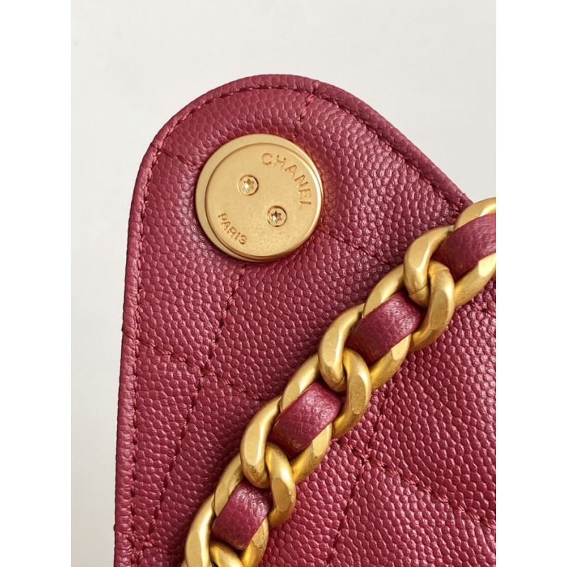 Chanel 25 small handbag Grained Calfskin AS5293 Burgundy