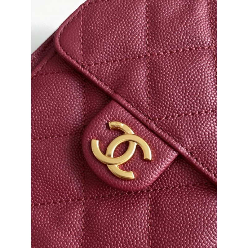 Chanel 25 small handbag Grained Calfskin AS5293 Burgundy