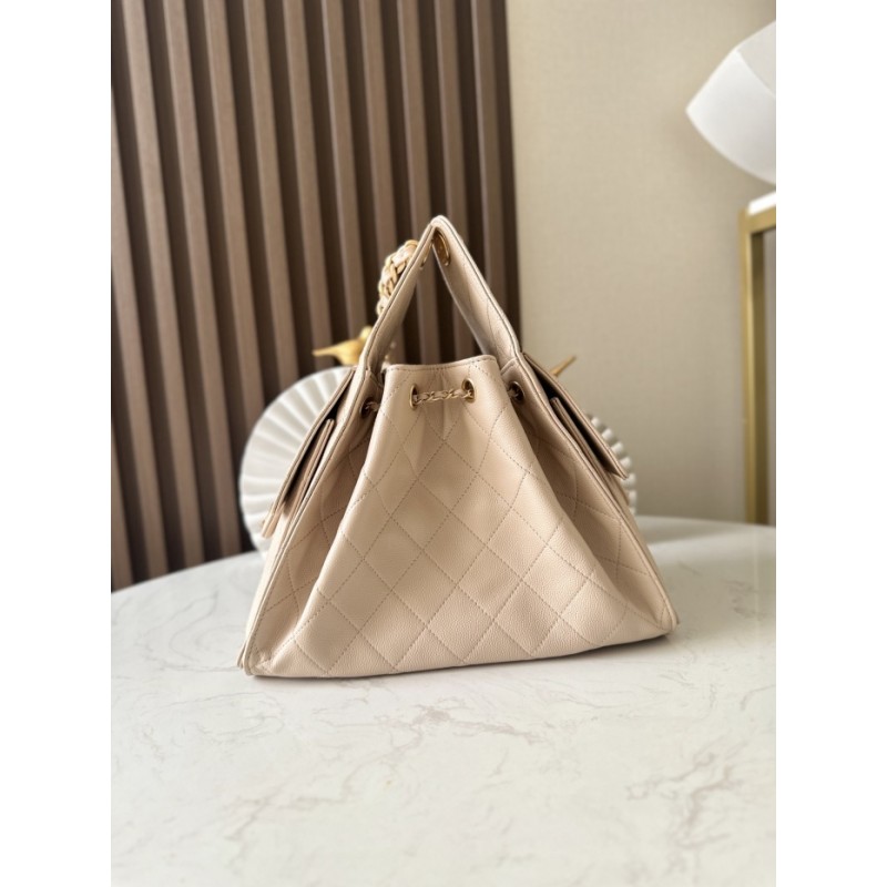 Chanel 25 small handbag Grained Calfskin AS5293 Beige
