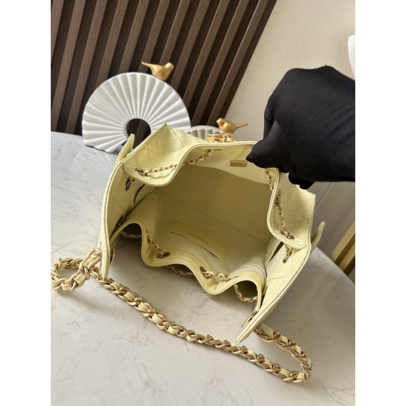 Chanel 25 small handbag Grained Calfskin AS5293 Light Yellow