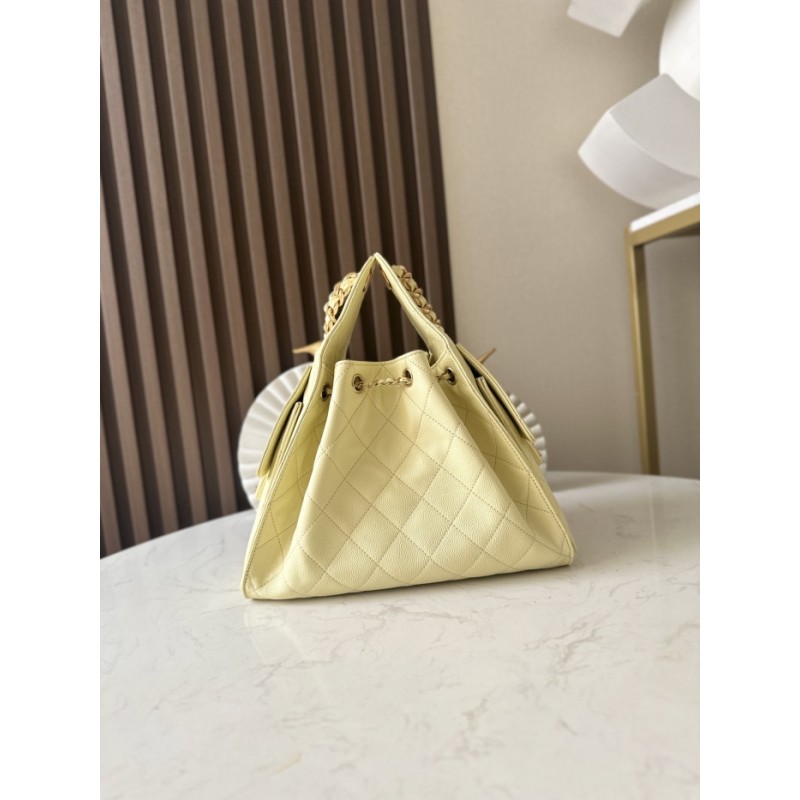 Chanel 25 small handbag Grained Calfskin AS5293 Light Yellow