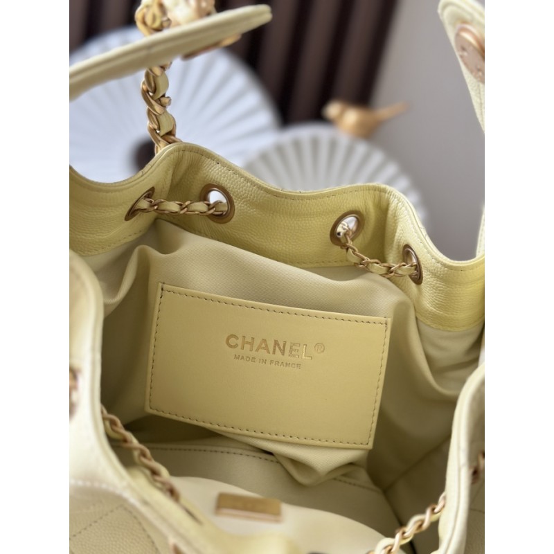 Chanel 25 small handbag Grained Calfskin AS5293 Light Yellow