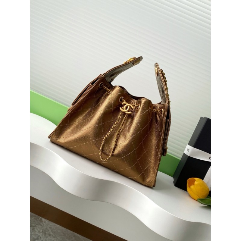 Chanel 25 small handbag Grained Calfskin AS5293 Dark Gold
