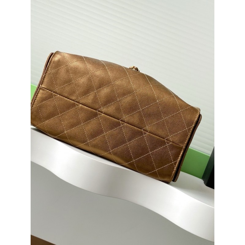 Chanel 25 small handbag Grained Calfskin AS5293 Dark Gold