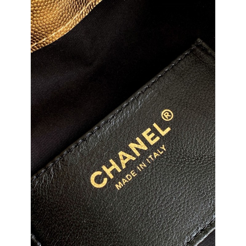 Chanel 25 small handbag Grained Calfskin AS5293 Dark Gold