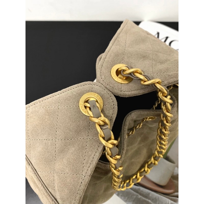 Chanel 25 small handbag Suede Calfskin AS5293 Grey