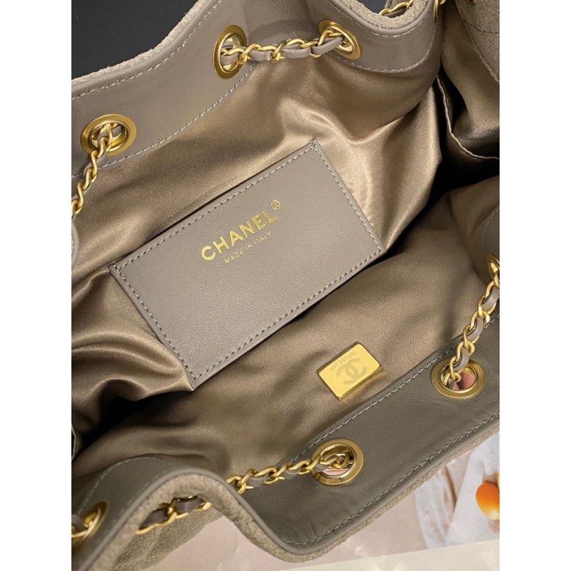 Chanel 25 small handbag Suede Calfskin AS5293 Grey