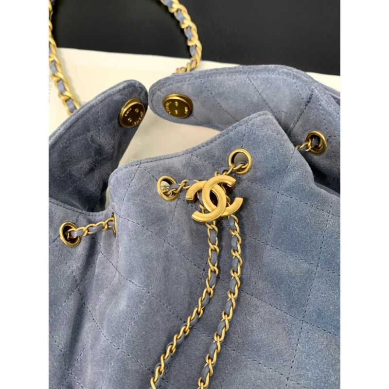 Chanel 25 small handbag Suede Calfskin AS5293 Blue