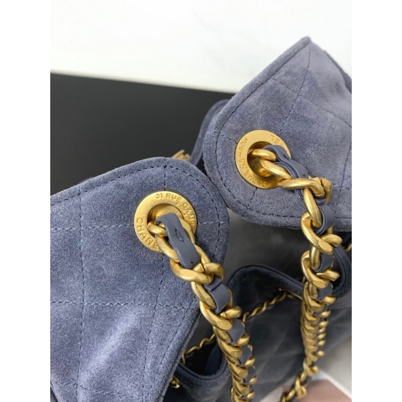 Chanel 25 small handbag Suede Calfskin AS5293 Blue