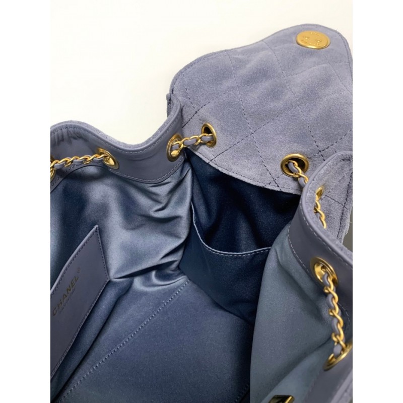 Chanel 25 small handbag Suede Calfskin AS5293 Blue