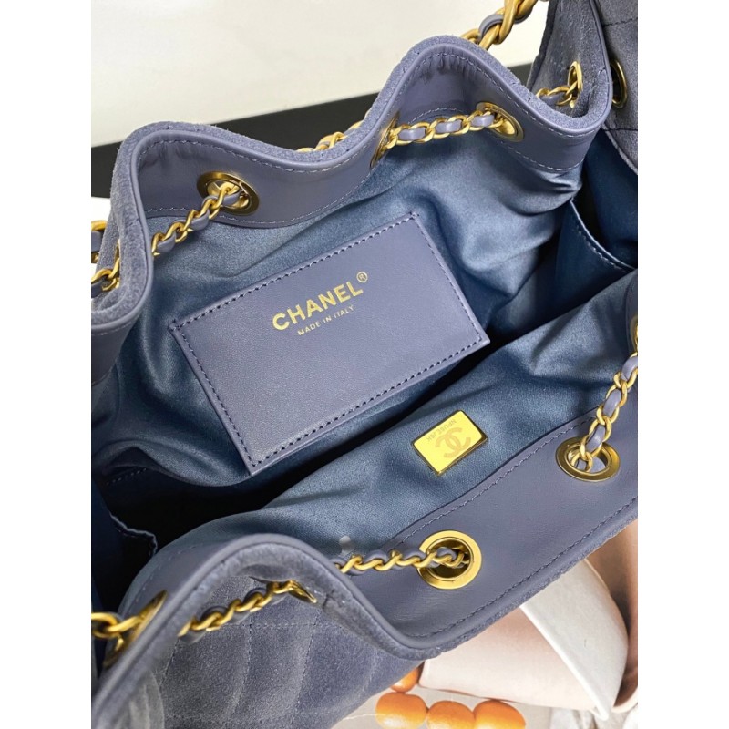 Chanel 25 small handbag Suede Calfskin AS5293 Blue