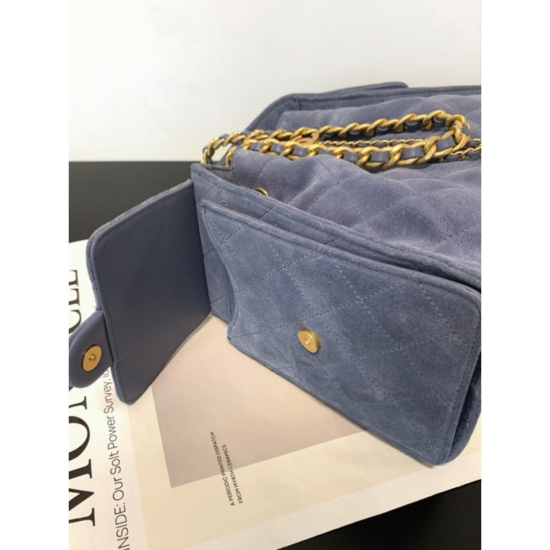 Chanel 25 small handbag Suede Calfskin AS5293 Blue