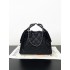Chanel 25 small handbag Grained Calfskin Silver Metal AS5293 Black