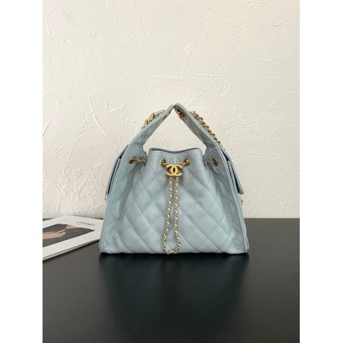 Chanel 25 small handbag Grained Calfskin AS5293 Light Blue