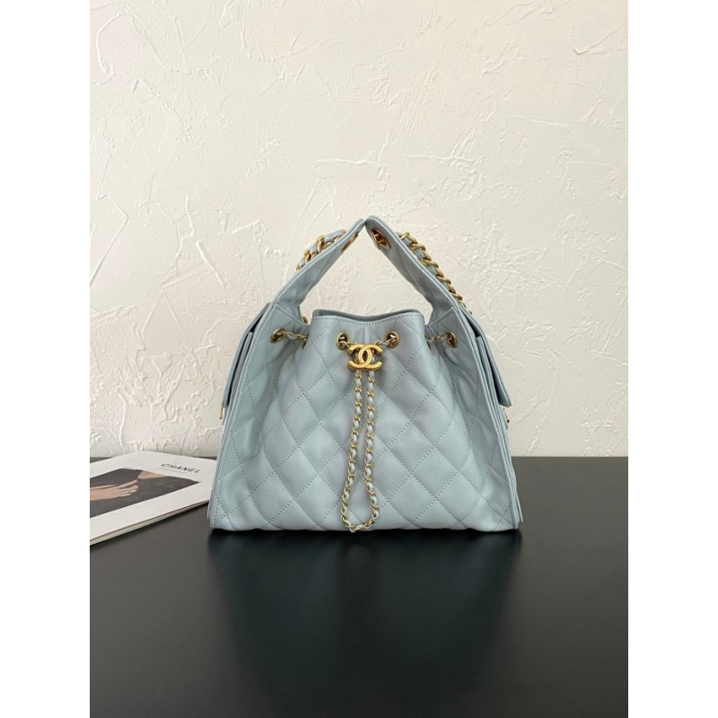 Chanel 25 small handbag Grained Calfskin AS5293 Light Blue