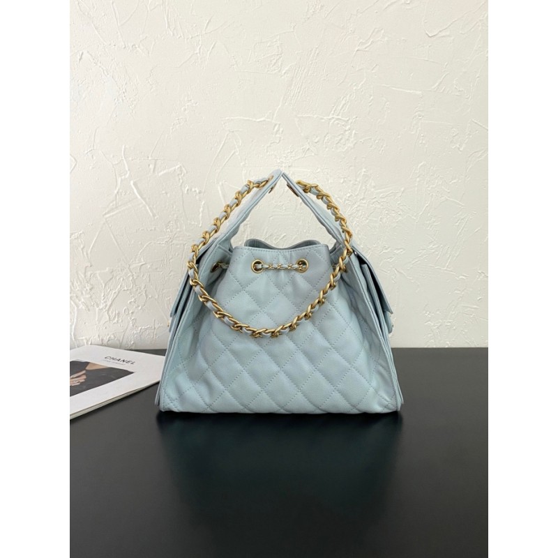 Chanel 25 small handbag Grained Calfskin AS5293 Light Blue