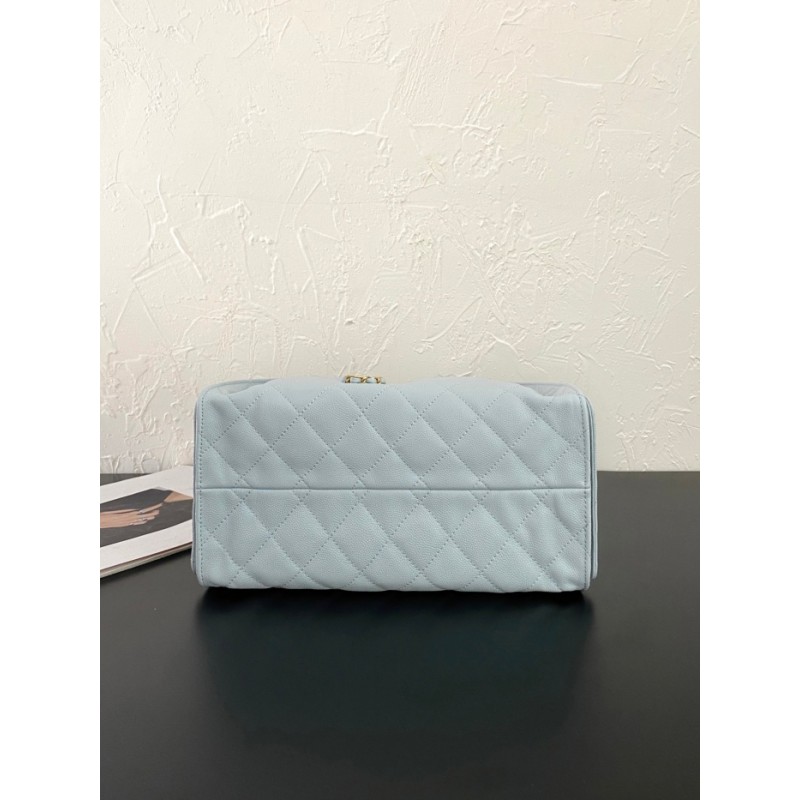 Chanel 25 small handbag Grained Calfskin AS5293 Light Blue