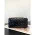 Chanel 25 small handbag Shiny Calfskin Gold-Tone & Ruthenium-Finish Metal AS5293 Black