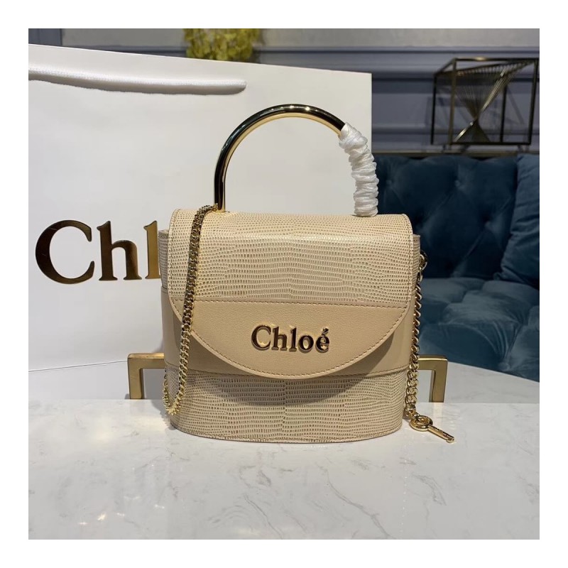 Chloe Small Aby Lock Chain Bag Embossed Lizard Effect S1220