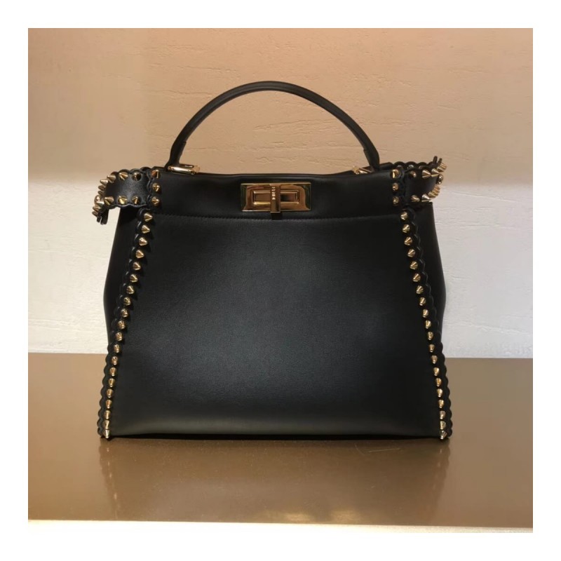 Fendi Peekaboo Medium with Metal-Plated Micro Studs 8BN290
